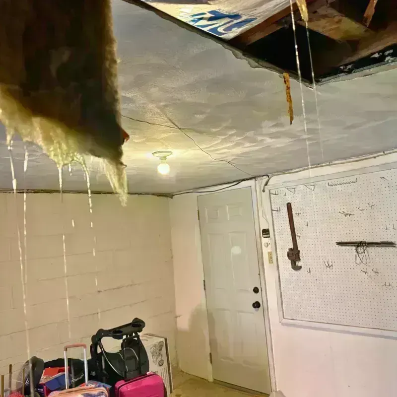 Before and after water damage restoration in North Peoria, IL